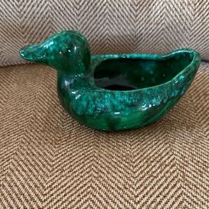 Vintage Emerald Green Duck Planter